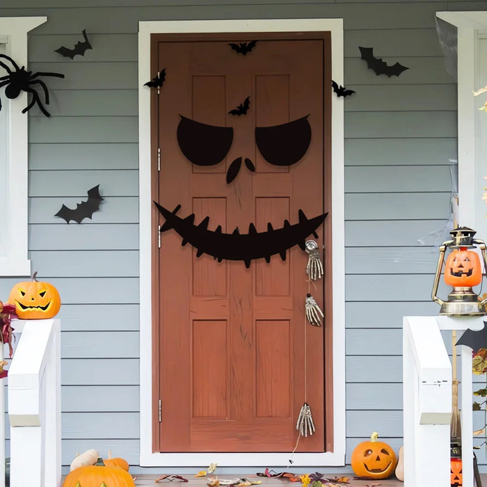 Halloween Decoration Room Door Stickers Window Decor Skeleton Hand Pumpkin DIY Devil Witch Hat Glass Window Stickers Ghost