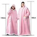 Pink blanket hoodies in 150 cm and 180 cm lengths