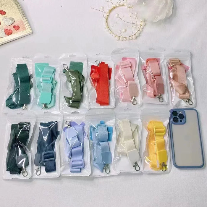 Detachable Adjustable Strap Crossbody Patch Phone Lanyard For Phone Flat Nylon Patch Necklace Clip Snap Hanging Cord Rope