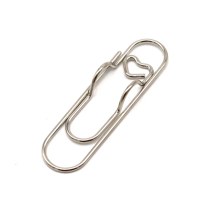 Multifunctional Metal Paper Clip with Integrated Pen Holder for Notebooks School and Office Stationery