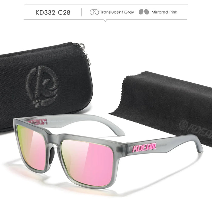 KDEAM Photochromic And Polarized Sunglasses Men Category 3 Polarized Sun Glasses Women Unique Frame Surface Eyewear With Case