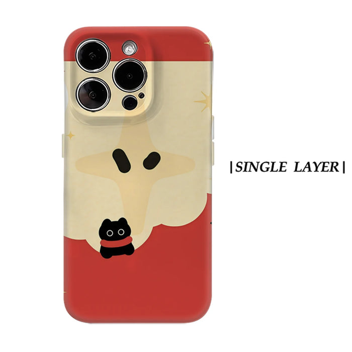 Apple Star Black Cat Phone Case for IPhone 17 16 15 14 13 Pro Max Plus for Magnetic Single Double-layer Tough Case