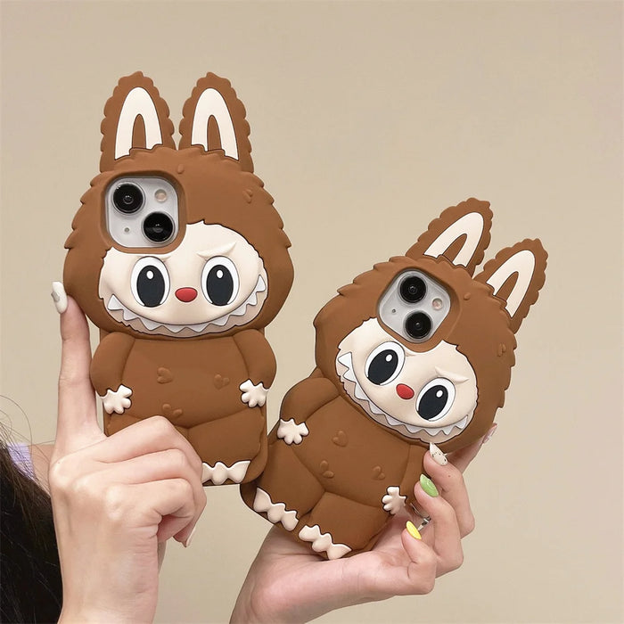 3D Cute Animal Rabbit Elf Creative Soft Silicone Phone Cases For iPhone 16 15 Pro Max 12 13 14 Plus Shockproof Cover