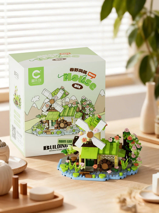 Windmill cottage set in front of its box