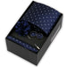Men's tie gift set, style BBJ-42: tie, pocket square, cufflinks and pins in a gift box