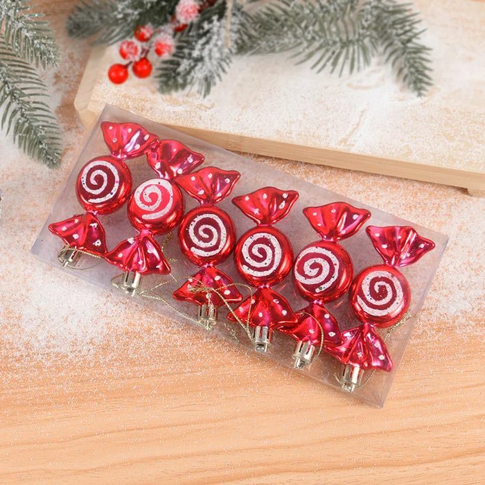 6pcs/box Christmas Candy Pendant Xmas Tree Hanging Ornaments