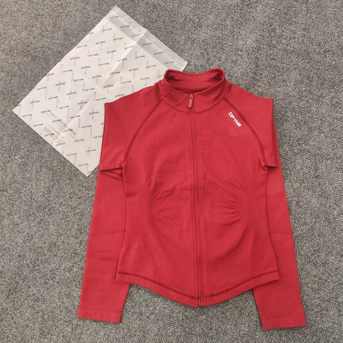 Lightweight Stretchy Dynamic Zip-Up Running Jacket Thumb Holes Running Track Jacket High Neck Breathable Yoga Sportwear
