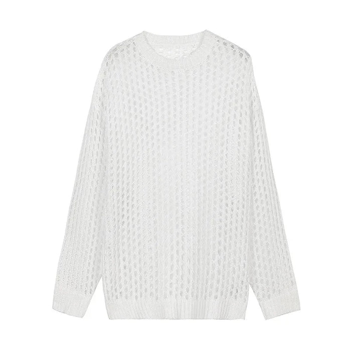 Summer Vintage Hollow Out Loose Knitting T-shirt