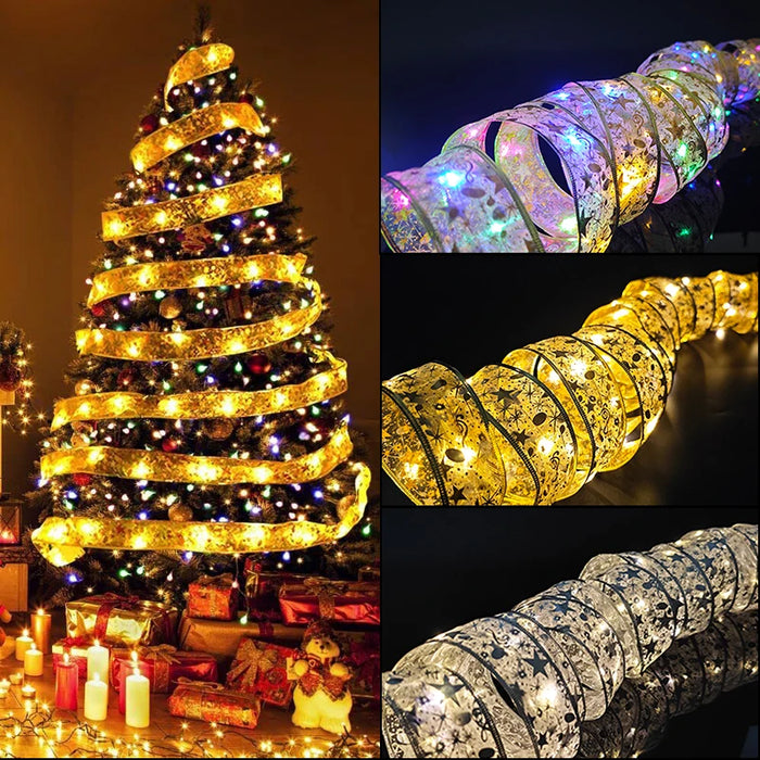 1/3/5/10M LED Christmas Tree Fairy Ribbon Lights String Navidad Christmas