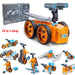 25-in-1 grey and orange solar robot kit with model examples