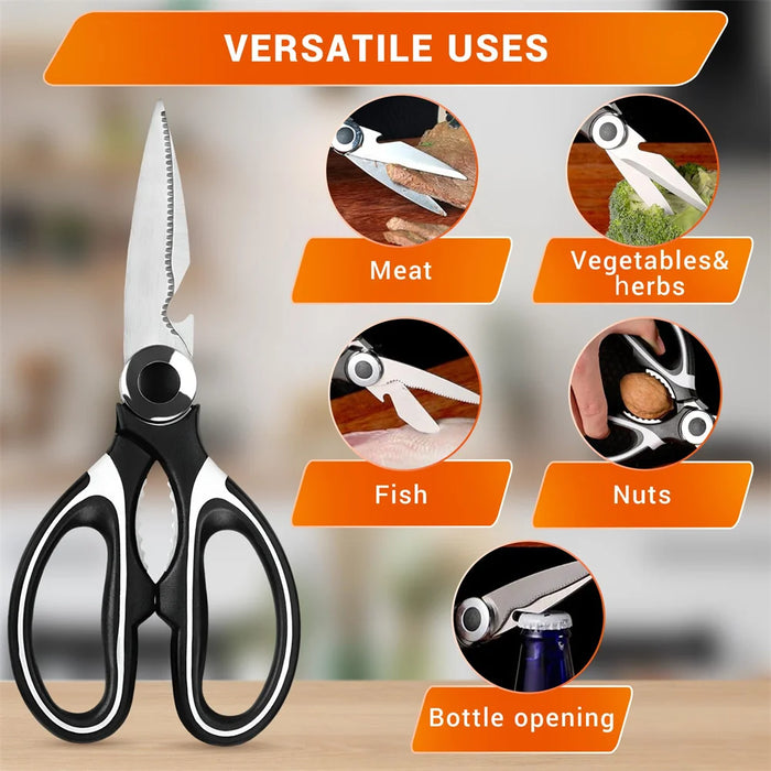 Smart Kitchen Shears with Cover Gadgets Utility Heavy Duty Stainless Steel Kitchen Scissors