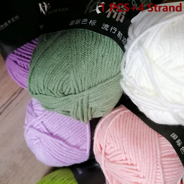Organic Cotton Yarn 4ply Baby Milk Knitted Yarn For Craft Sweater Hat Dolls Scarves 1 Ball 50g Soft Wool Crochet Yarn Wholesale