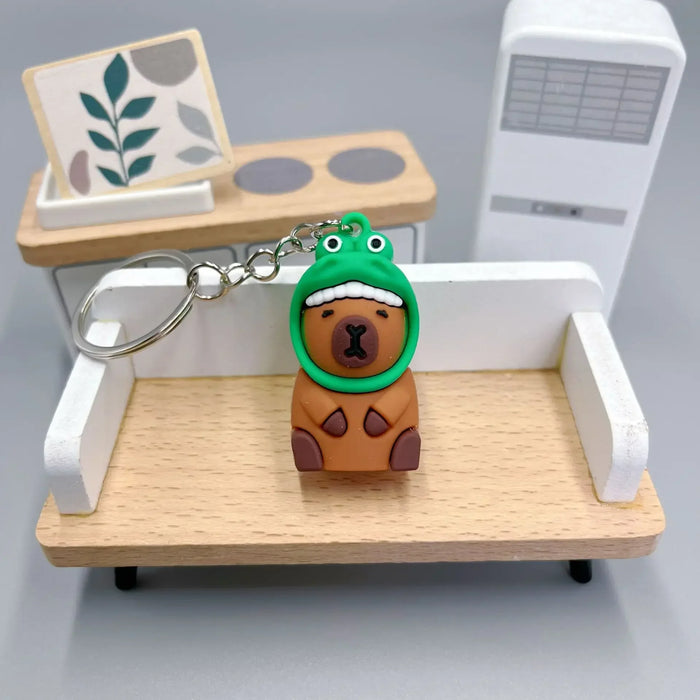 Cute Capybara Keychain Doll Capibala Pendant Cycling Backpack Key Mobile Phone Pendant Accessories Ugly Cute Pvc Soft Rubber