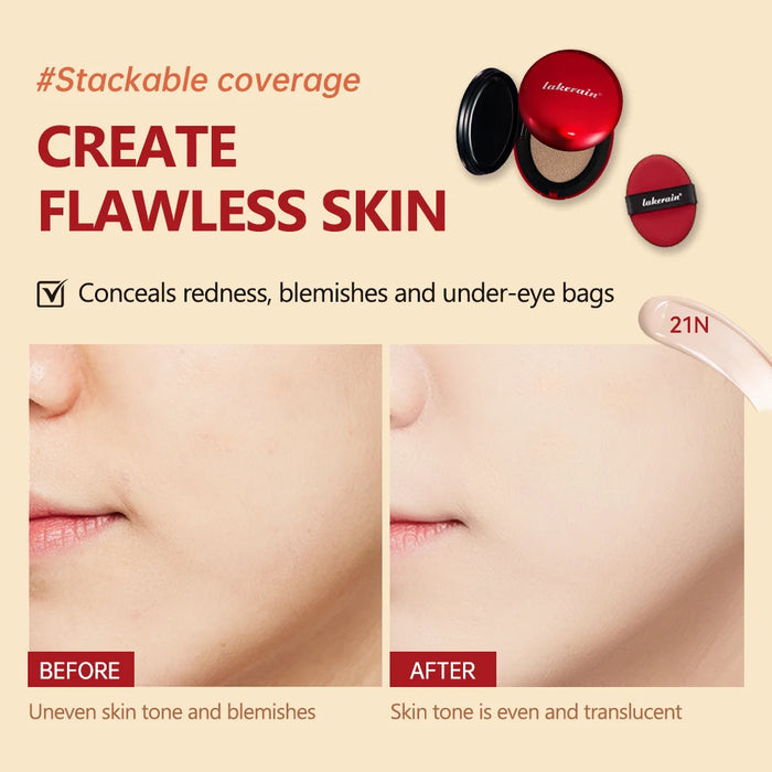 Long-lasting Coverage Sunscreen Air Cushion Poreless Bb Cream Waterproof Oil-Control Soft Face Makeup Foundation Base Cosmetics