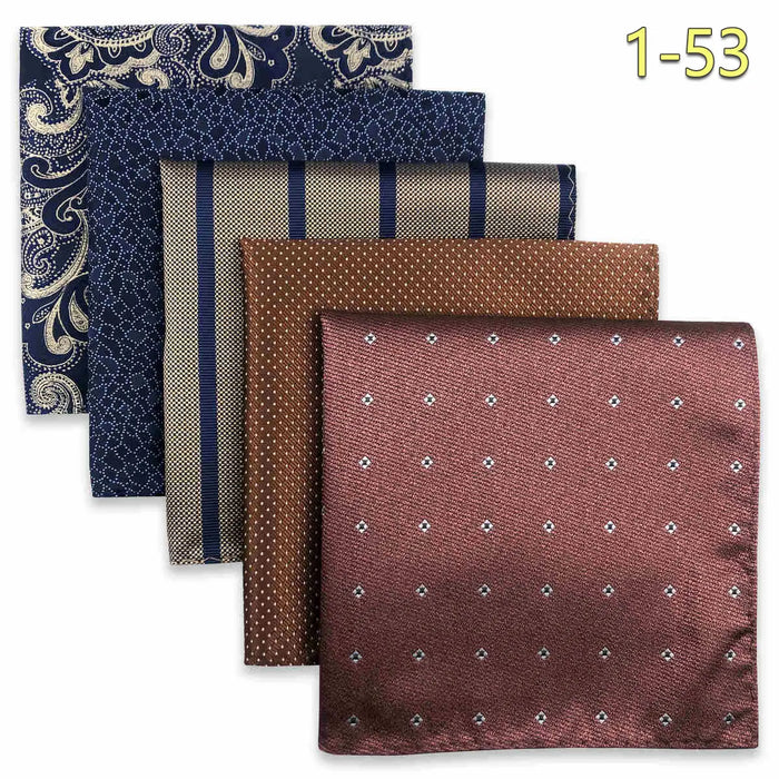 5 Pieces Mens Pocket Squares Wedding Handkerchiefs Set Fashion Formal Bundle Luxury Unique