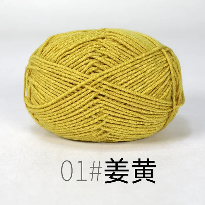 Organic Cotton Yarn 4ply Baby Milk Knitted Yarn For Craft Sweater Hat Dolls Scarves 1 Ball 50g Soft Wool Crochet Yarn Wholesale