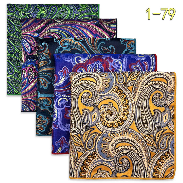 5 Pieces Mens Pocket Squares Wedding Handkerchiefs Set Fashion Formal Bundle Luxury Unique