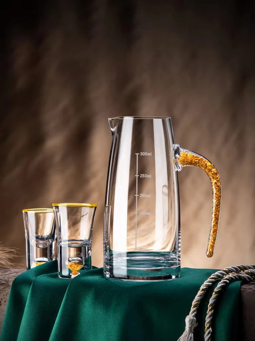 Crystal Liquor Spirits Shot Glasses Gift Box Gold Mountain Thick Bottom Wine Glasses Whiskey Glass Spirits Vodka Brandy Shot Cup