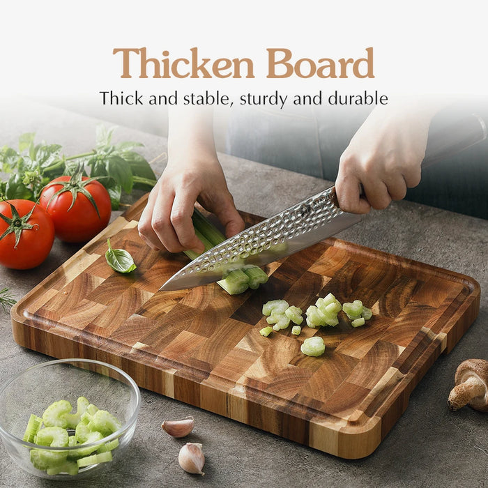 XINZUO Acacia Wood Cutting Board Cut Bread Fruit Meat Quality Kitchen Wooden Chopping Blocks Non-slip Kitchen Tools