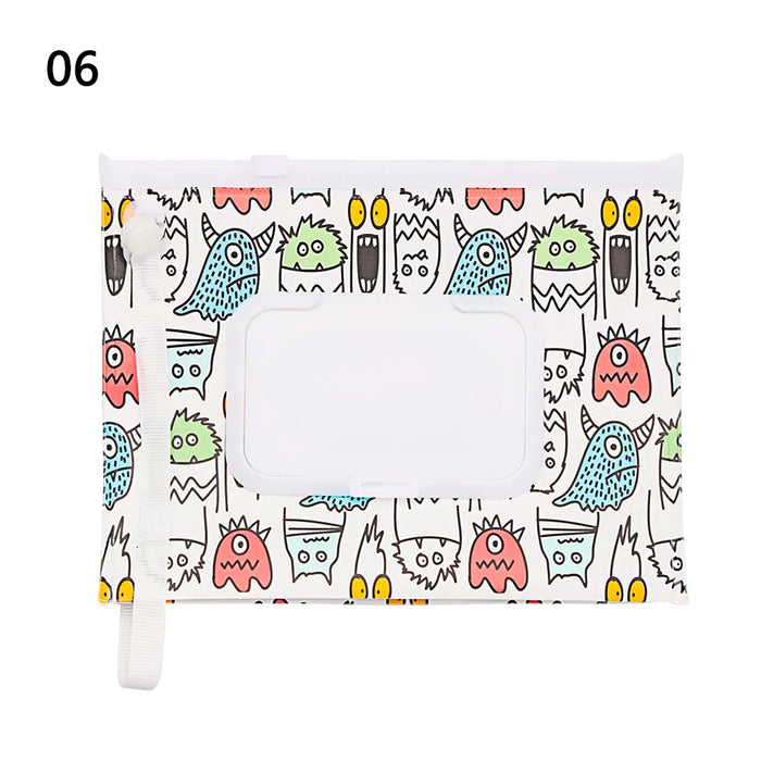 EVA Baby Wet Wipe Pouch Portable Wipes Holder Case Flip Cover Snap-Strap Reusable Refillable Cosmetic Pouch Useful Tissue Box