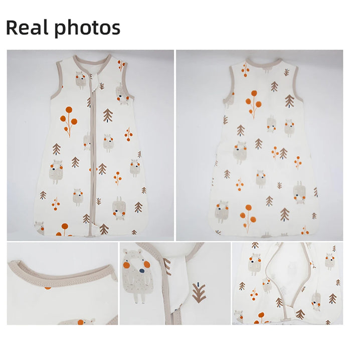 Baby Sleeping Bag Summer Thin Baby Sleepsack Kids Sleepwear Anti-Kick Blanket 3-18Months Stars Sky Cartoon Print 100% Cotton