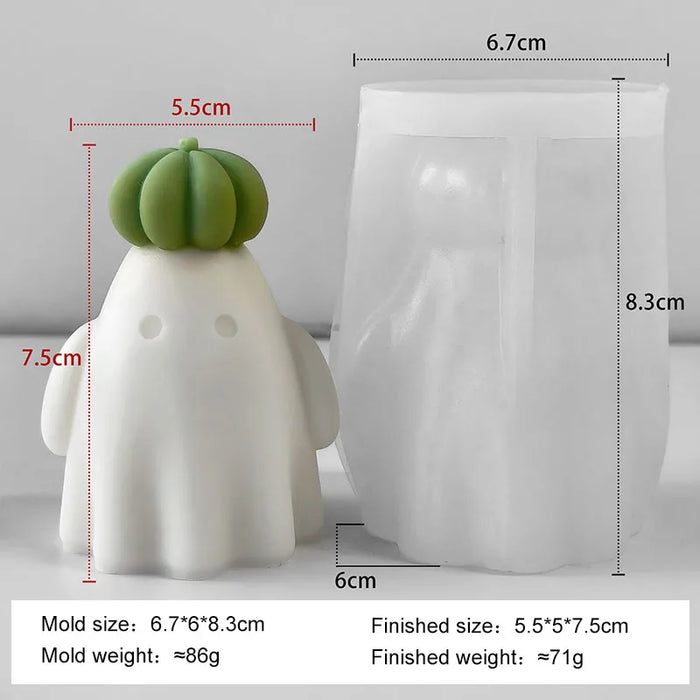 3D Halloween Pumpkin Spooky Silicone Mold DIY Ghost Aroma Candle Resin Plaster Mould Halloween Candle Making Supplies