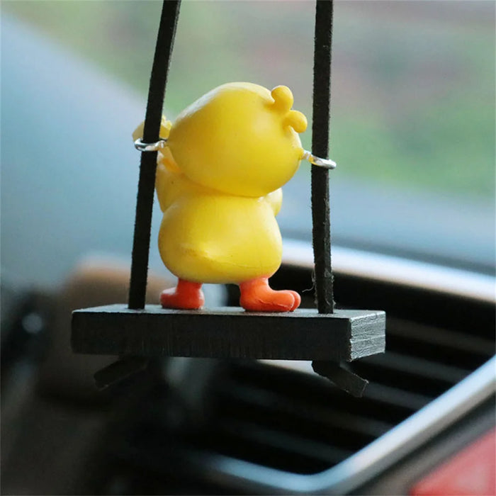 Little Yellow Duck Car Pendant Swing Auto Rearview Mirror Hanging Decorations