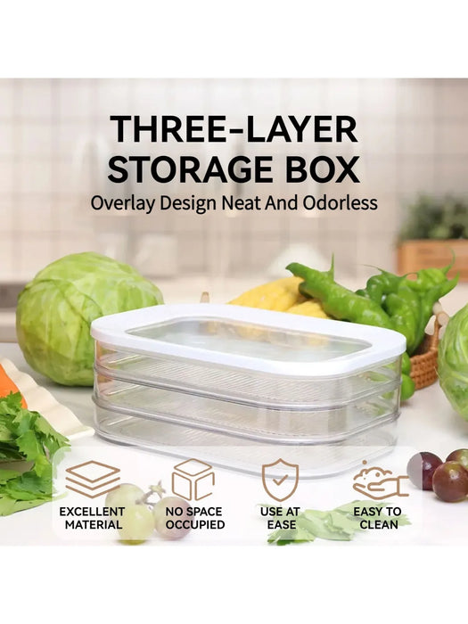 Lunch Meat Container for Refrigerator, 3Layers Deli Meat Container for Fridge, Stackable Cold Cuts Storage Containers for Fridge