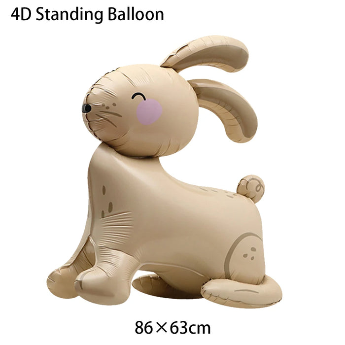 4D Standing Carrot Rabbit Balloon Cute Cartoon Animal Easter Balloon Baptism Supplies Baby Shower Birthday Party Decor Kids Toys