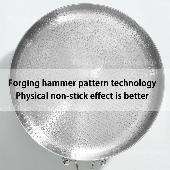 20/24/28cm Frying Pan Non-stick Wok Titanium Stainless Steel Home Egg Steak Skillet Induction Cooker Gas Stove Kitchen Cookware