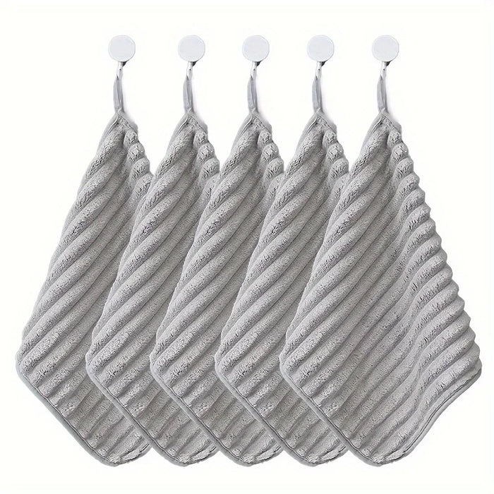 Set of 5 grey hand towels