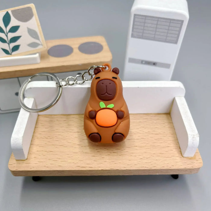 Cute Capybara Keychain Doll Capibala Pendant Cycling Backpack Key Mobile Phone Pendant Accessories Ugly Cute Pvc Soft Rubber