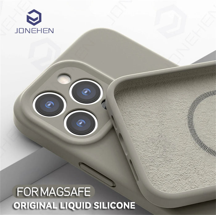 For Magsafe Liquid Silicone Original Case For iPhone 16 15 14 Plus 13 12 17 18 Pro Max Magnetic Wireless Charge Shockproof Cover
