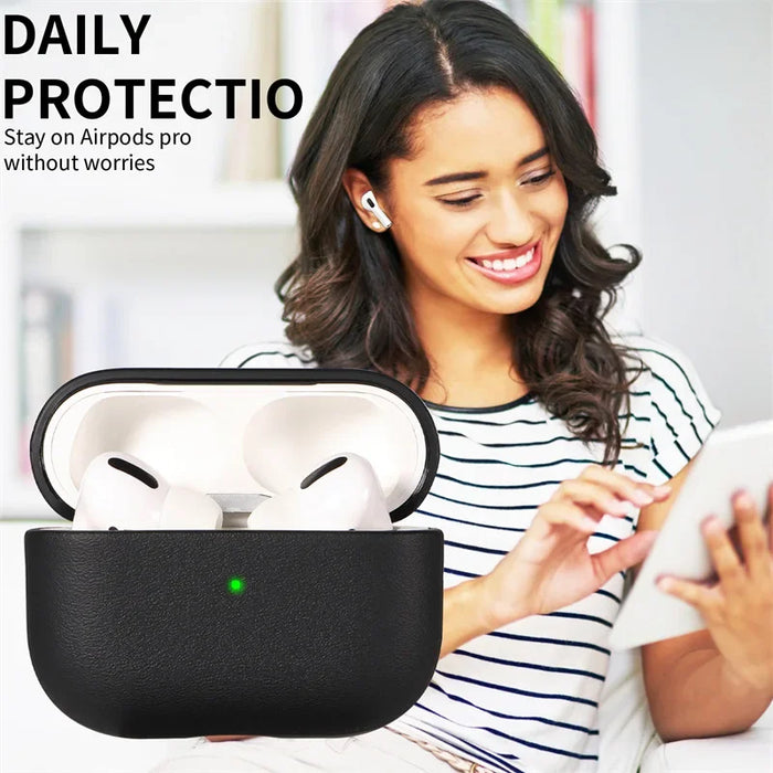 Leather grain Case For AirpPods Pro 2 For Airpods Pro 3 Case Airpods 4 3 Apple Bluetooth Earphone Accessories Protect Machine