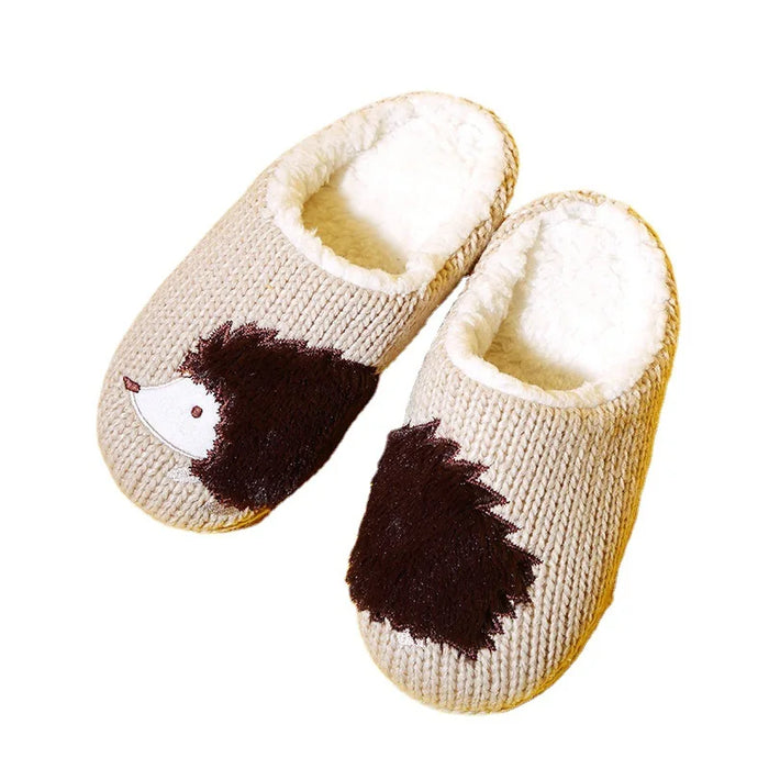 Winter Women's Slippers Cartoon Cute Dog Indoor Warm Non-slip Soft Sole Good Breathable Homeshoes Fashion Causal Cotton Shoes
