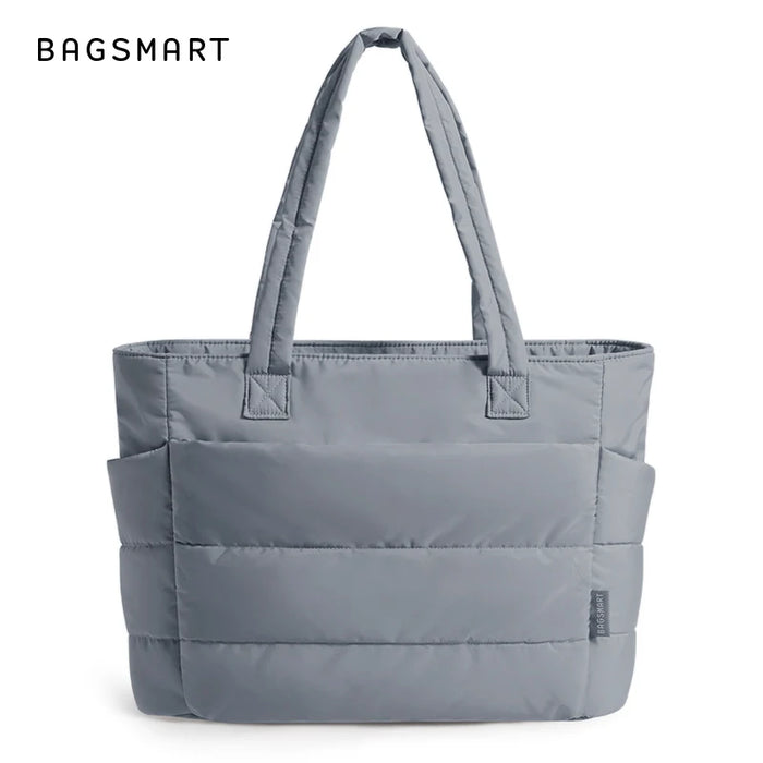 BAGSMART Women's Bag Solid Color Tote Bag Commuting College Padded Shoulder Bag Leisure Simple Female Handbags for Travel