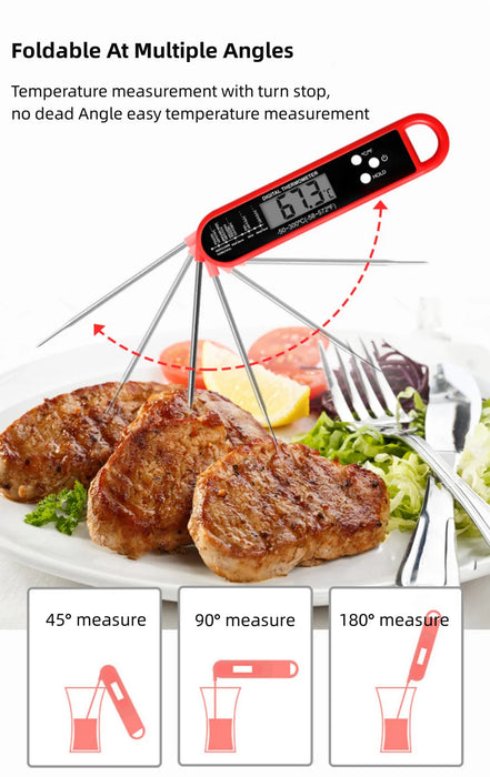 Instant Read Meat Thermometer Stainless Steel Kitchen Cooking Bbq Digital Meat Thermometer With Probe