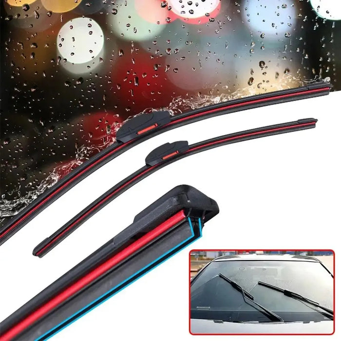 Universal Car Windshield Wiper Blades Double Layer Soft Rubber Automotive Replacement Wipers Easy to Install 18" 22" 24" 26"