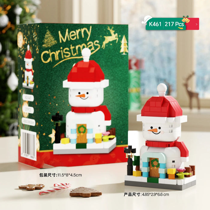 Snowman house micro block set, 217 pieces, with box