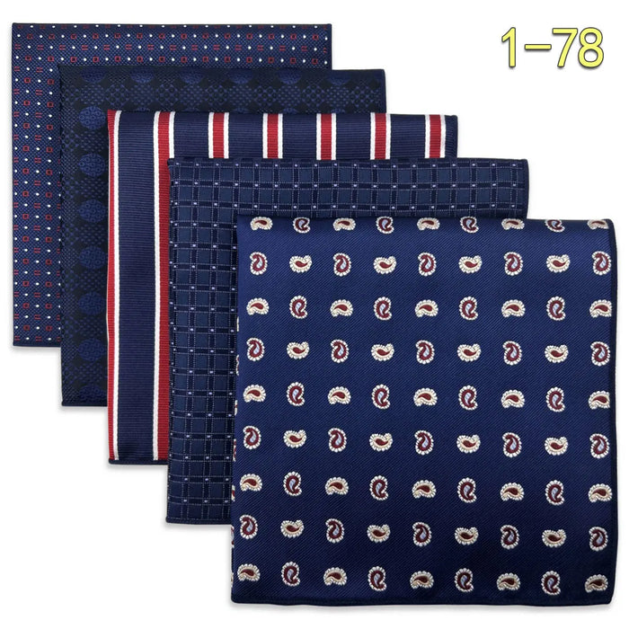 5 Pieces Mens Pocket Squares Wedding Handkerchiefs Set Fashion Formal Bundle Luxury Unique