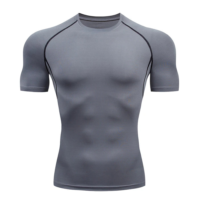 Men Running Compression T-shirt Short Sleeve Sport Tees Gym Fitness Sweatshirt Male Jogging Tracksuit Homme Athletic Shirt Tops