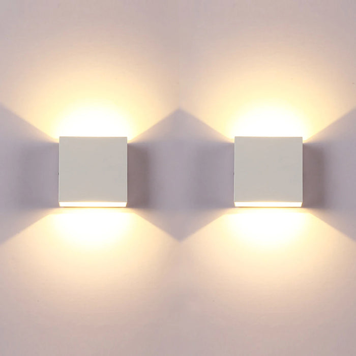 LED Wall Sconces 6W Modern Indoor Wall Lamp, White Up Down Wall Mount Lights for Living Room Hallway Bedroom Decor