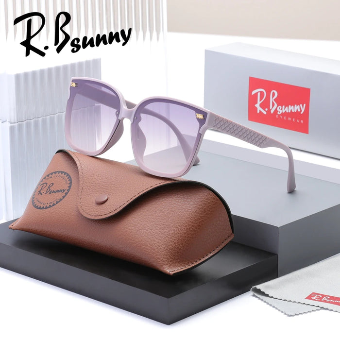 Women‘s Sunglasses Large Fmane UV400 Glasses Design Gradient Square Travel Eyewear Lady Shades