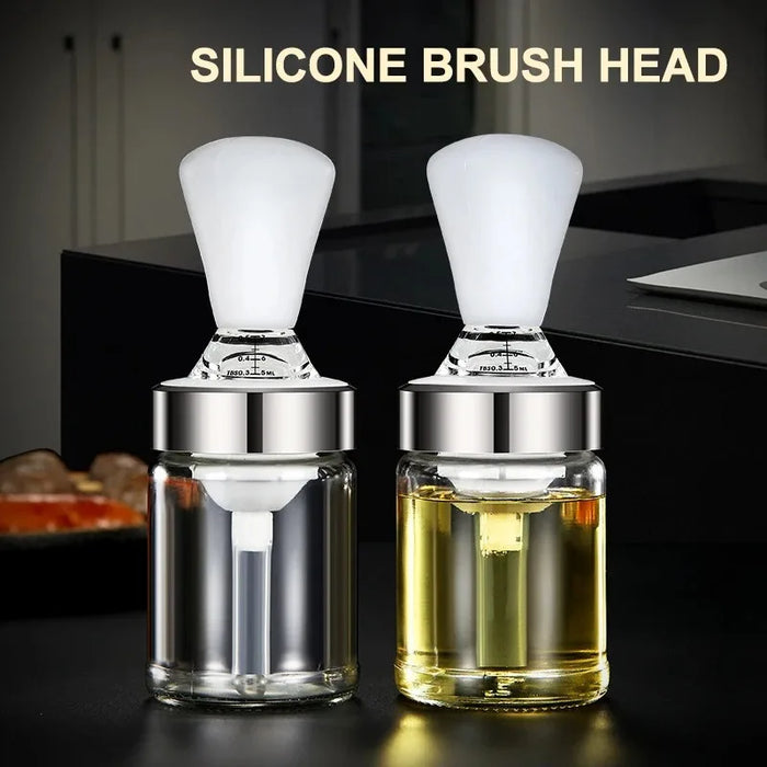 Silicone Oil Brush Bottle Kitchen BBQ Oil Brush Dispenser Not-leaking Barbecue Grill Honey Liquid Baking Pastry Pancake Brush