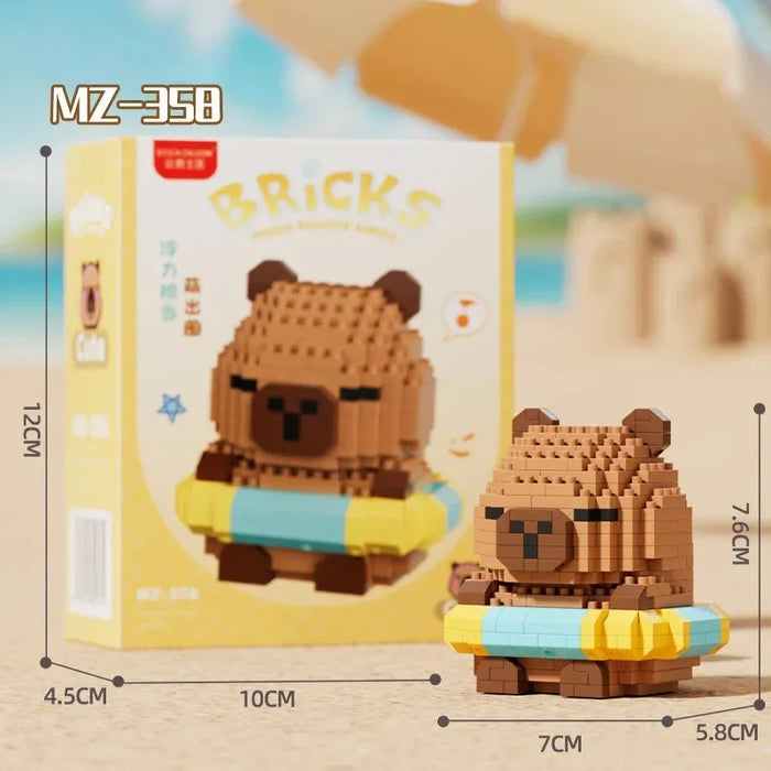 Capybara with swim ring and its colour box
