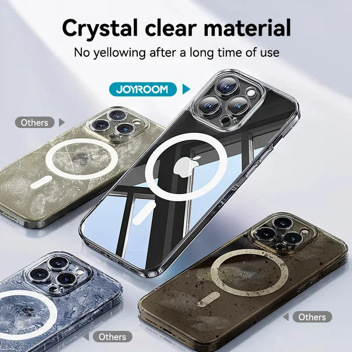 Joyroom Magnetic Case For iPhone 17 16 ProMax Slim Thin Phone Case Transparent Cover For iPhone 16 Wireless Charger Magnet Cover