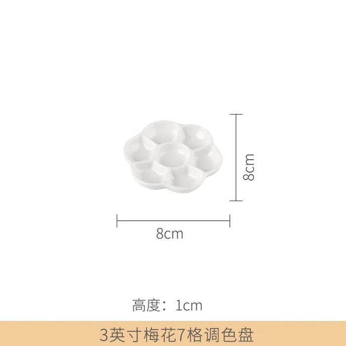 Jingdezhen Ceramic Palette Plum Blossom Pigment Gouache Watercolor Painting and Calligraphy Art Supplies