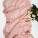 Orange pink gauze runner with white flowers
