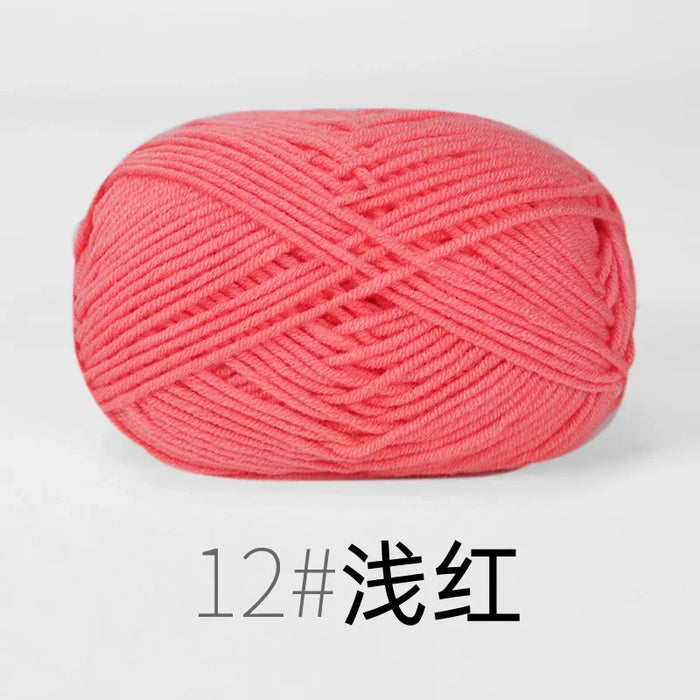 Organic Cotton Yarn 4ply Baby Milk Knitted Yarn For Craft Sweater Hat Dolls Scarves 1 Ball 50g Soft Wool Crochet Yarn Wholesale