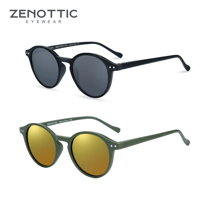 ZENOTTIC Retro Polarized Sunglasses 2023 2024 Men Women Vintage Small Round Frame Sun Glasses Polarized Lens UV400 Goggles Shade